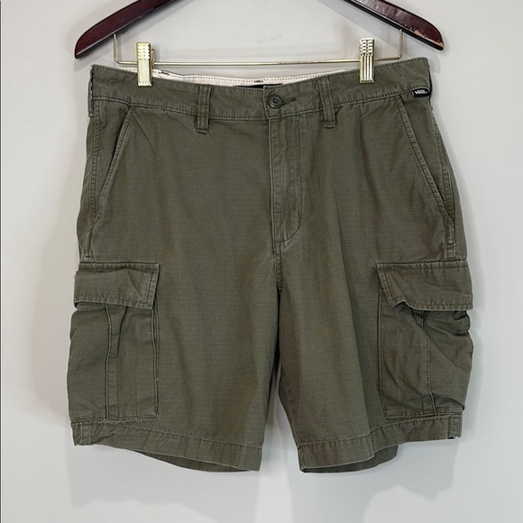 Vans Men's Olive Green Cargo Shorts Ripstop Cotton Utility Size 32 - Picture 10 of 10